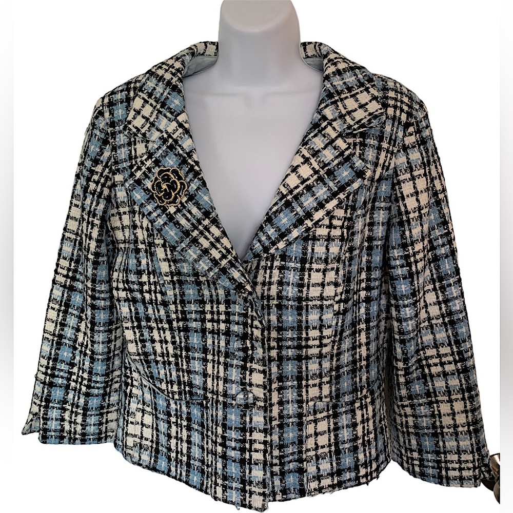 🫐Lily blue, white and black jacket